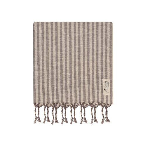 Turkish Linen Towel | Grey Stripe Home Textiles Grey Stripe OS 