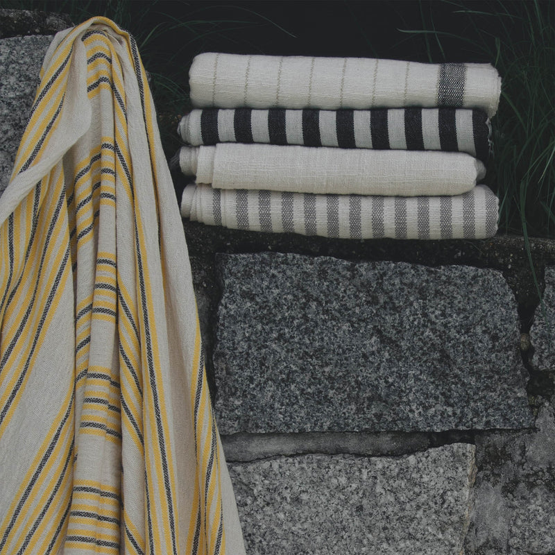 Turkish Linen Towel | Grey Stripe Home Textiles 