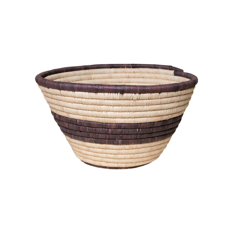 Wide Woven Basket | Stripe Home Decor 