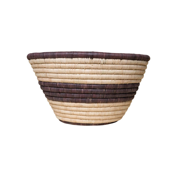 Wide Woven Basket | Stripe Home Decor 