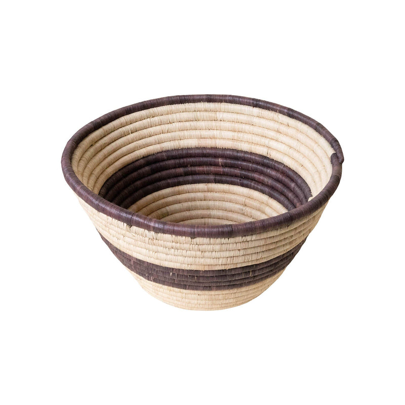 Wide Woven Basket | Stripe Home Decor 