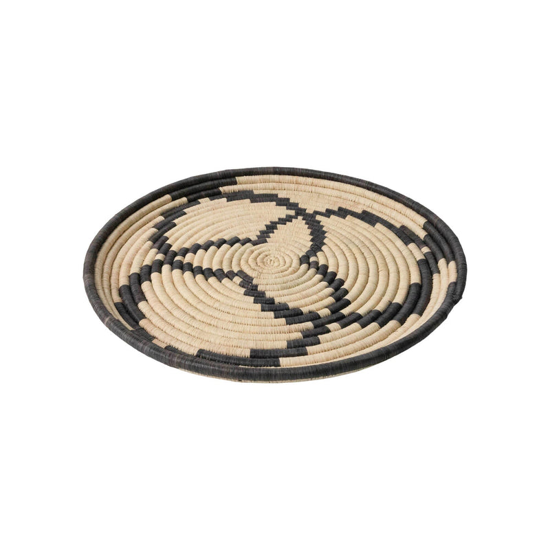 Woven Basket Tray | Pinwheel Home Decor Natural + Charcoal M 