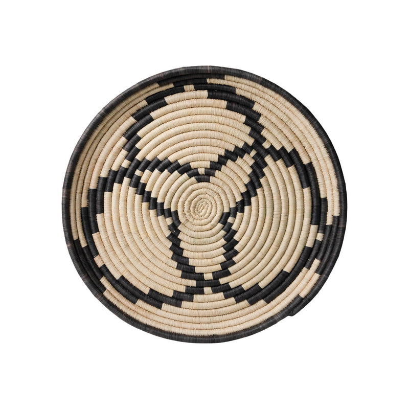 Woven Basket Tray | Pinwheel Home Decor Natural + Charcoal S 