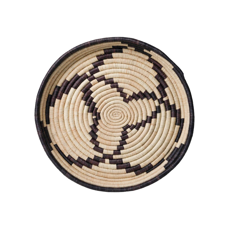Woven Basket Tray | Pinwheel Home Decor Natural/Burnt Purple S 