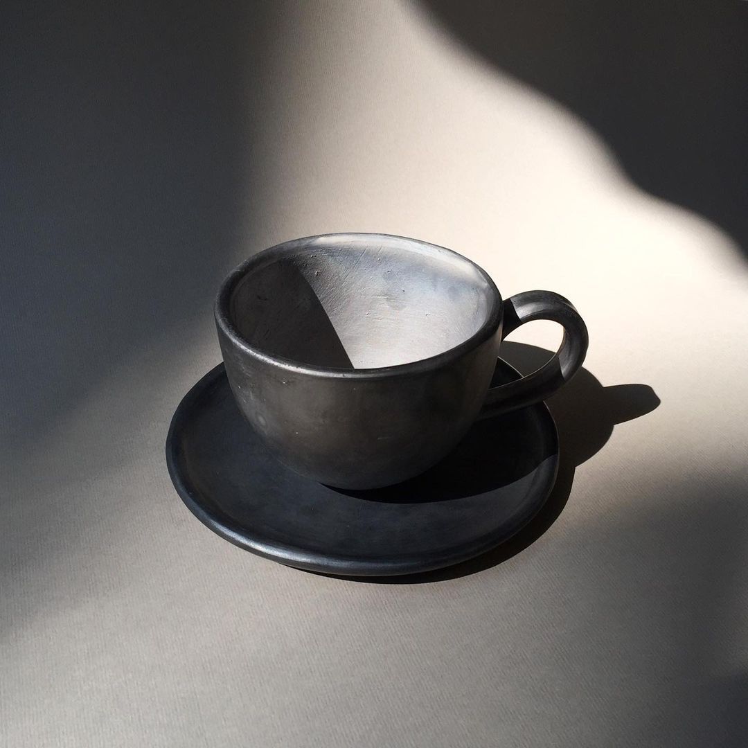 Onyx Espresso Cup + Saucer - Drinkware by Amando | Obakki
