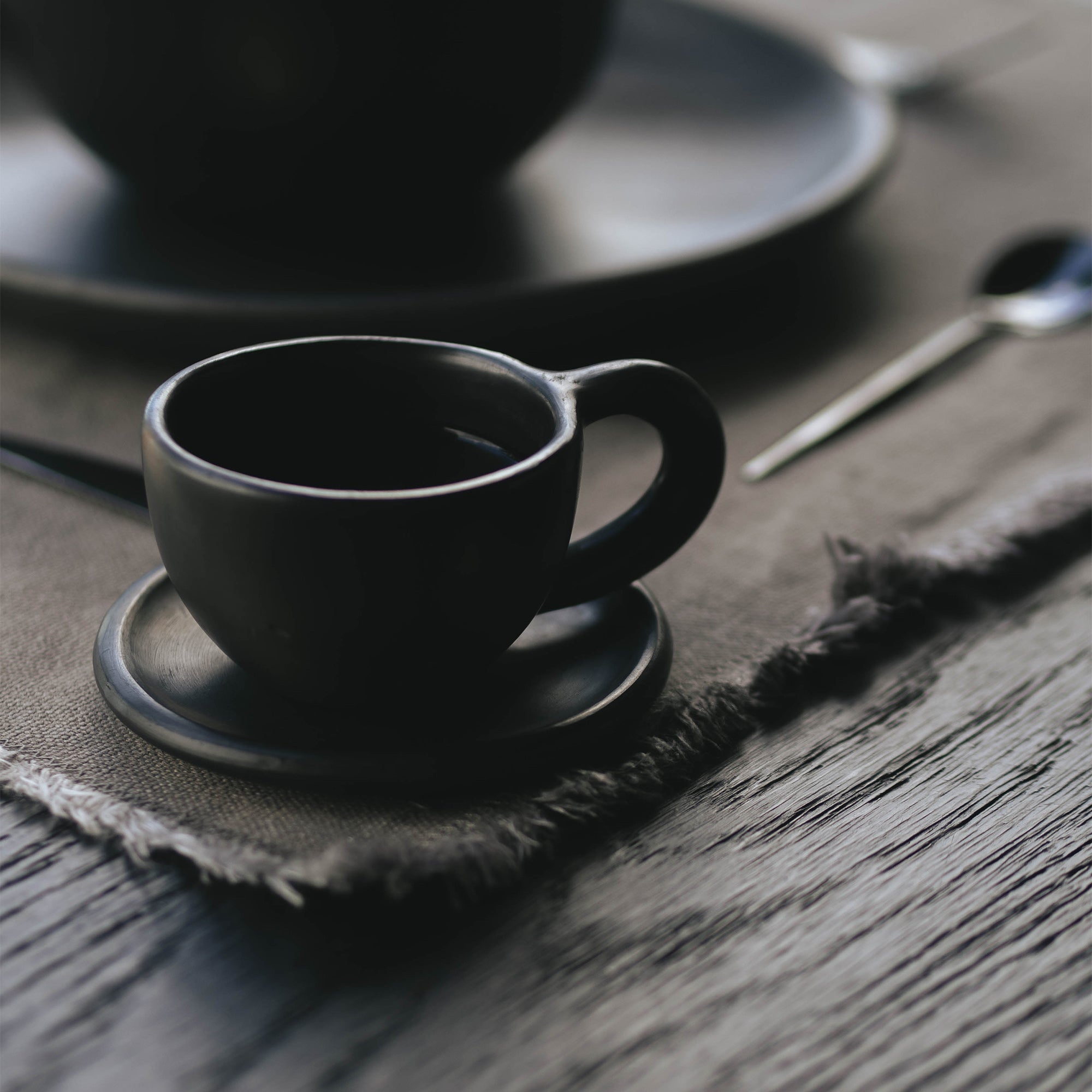 Onyx Espresso Cup + Saucer - Drinkware by Amando | Obakki