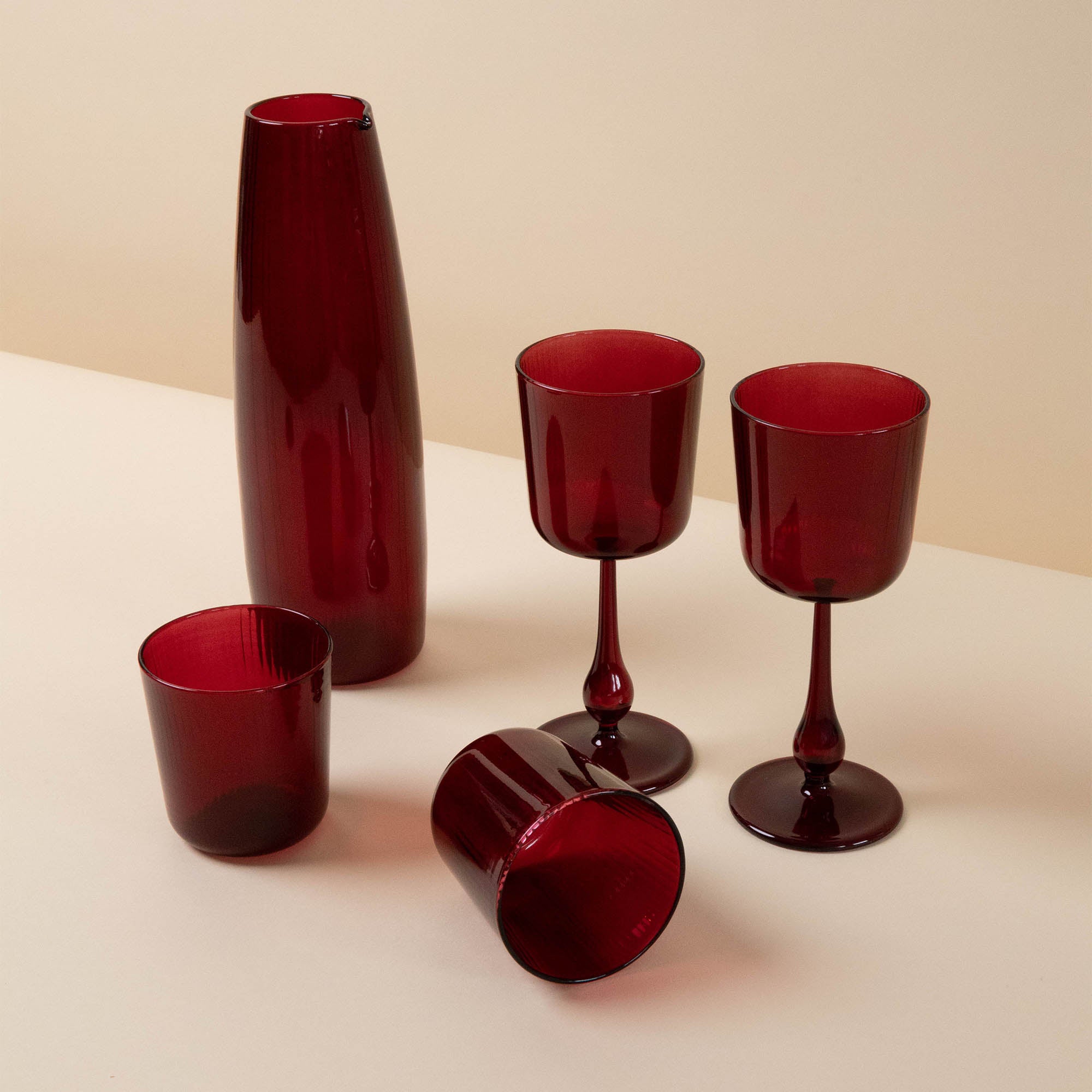 Ottoman Red Luisa Vino | Set of 2_R+D.Lab_201-52-0998-131RED | Obakki