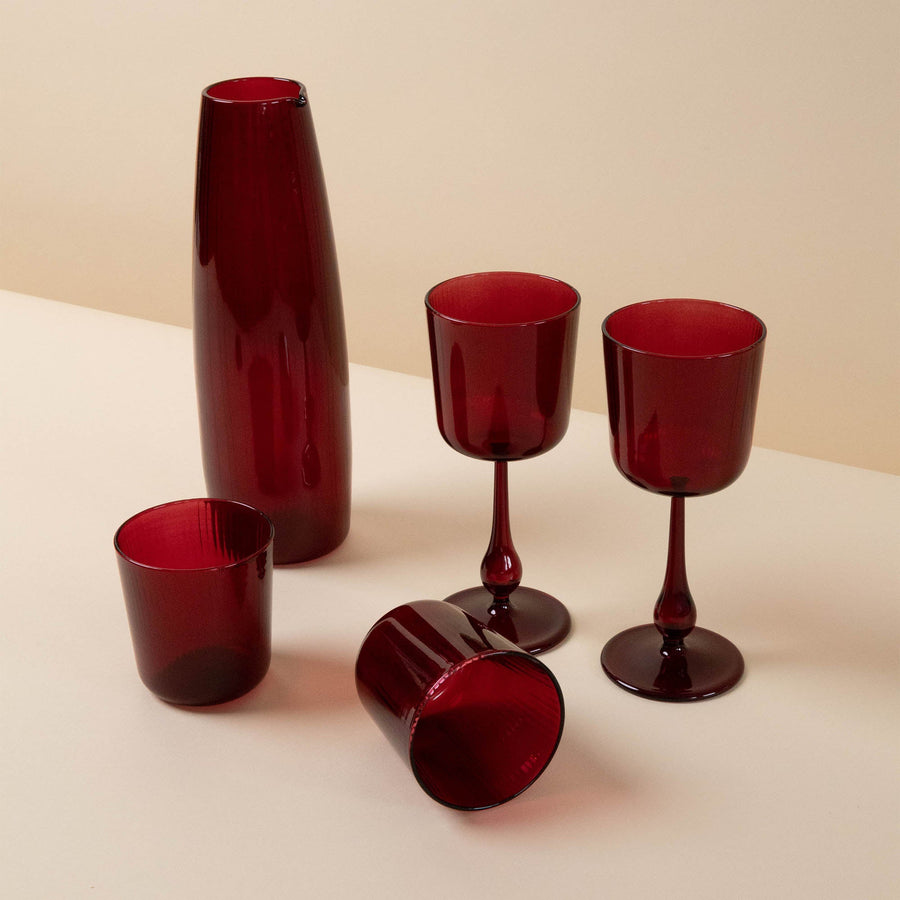 Ottoman Red Luisa Vino | Set of 2_R+D.Lab_201-52-0998-131RED | Obakki