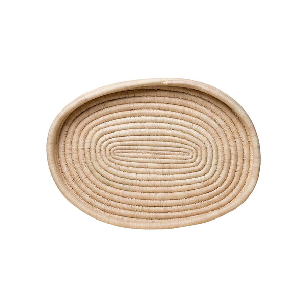 Oval Woven Basket Tray | Natural - Basket Tray by Kasese | Obakki