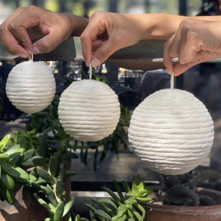 Recycled Raw Cotton Christmas Ornament - 3 Sizes - Holiday Decor by Caralarga | Obakki
