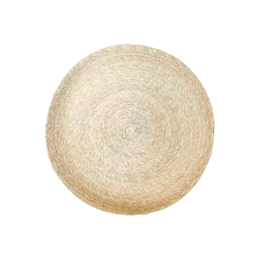Round Handwoven Palm Tray | M_AC Palma_201-52-0930-149Nat PlmOS | Obakki