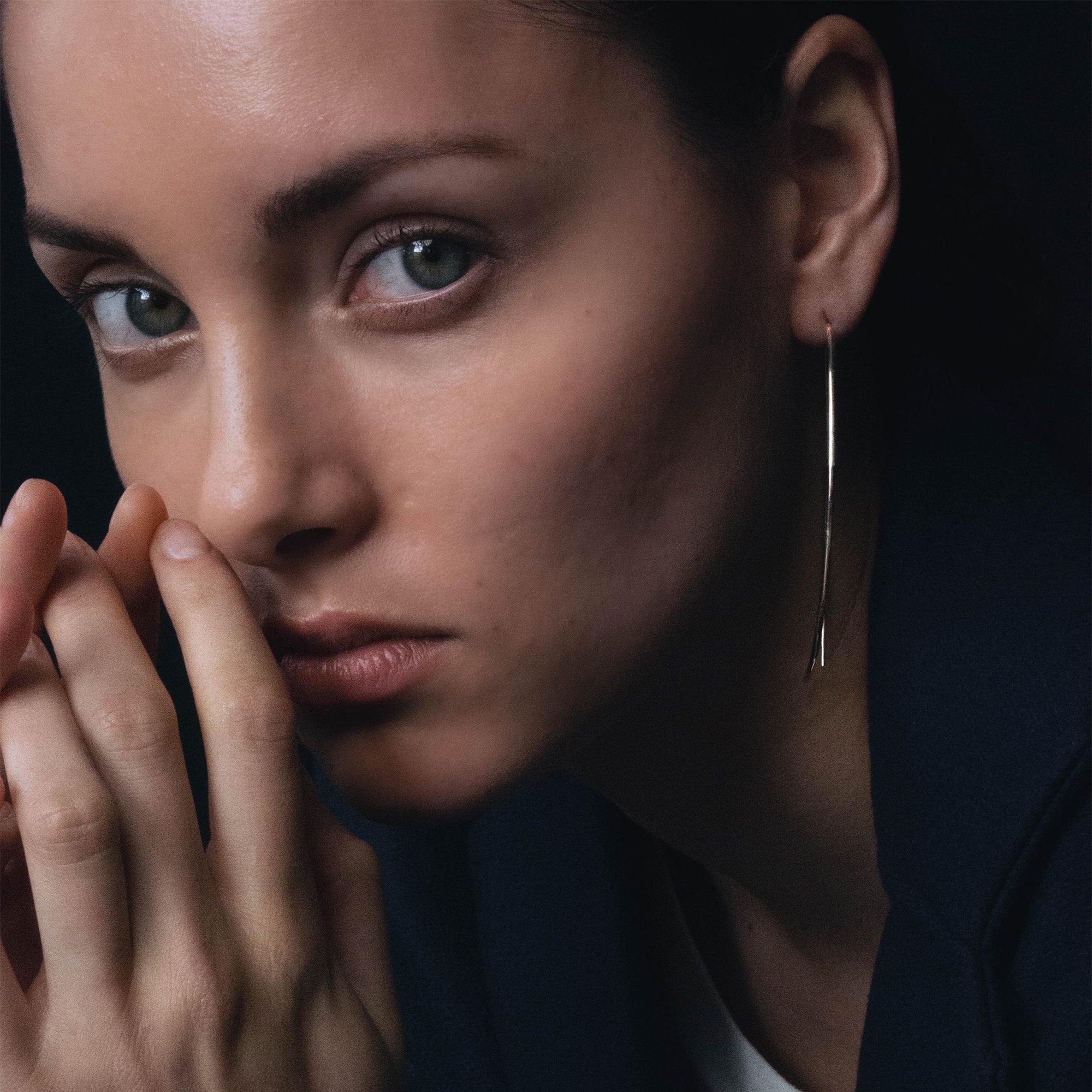 Thin Oval Hoop Earrings - Earring by Victorious Crafts | Obakki