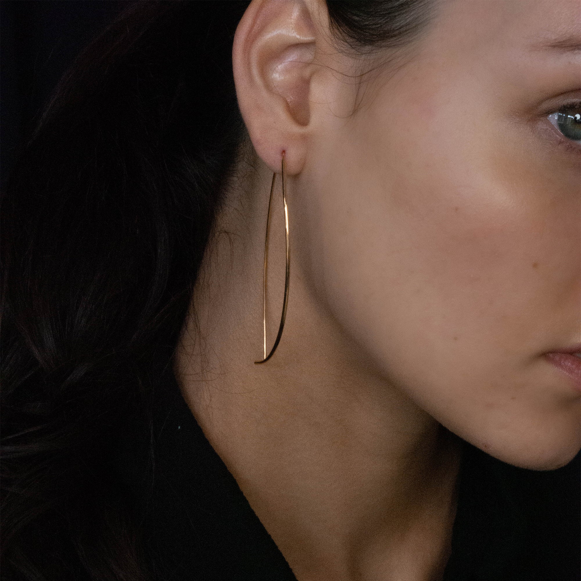 Thin Oval Hoop Earrings - Earring by Victorious Crafts | Obakki