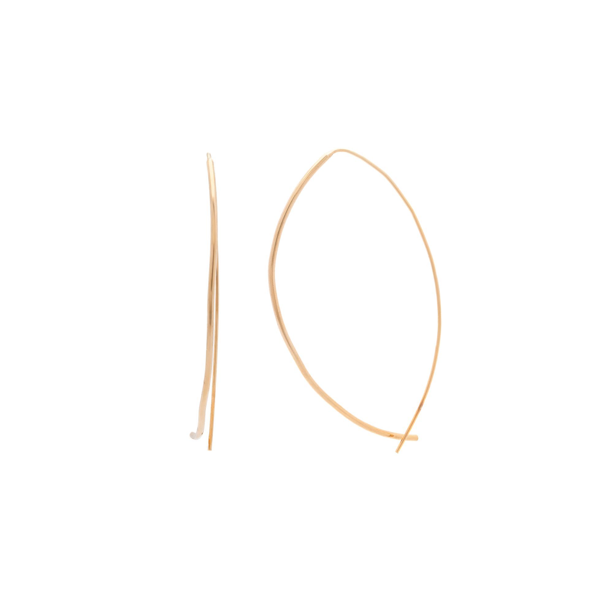 Thin Oval Hoop Earrings - Earring by Victorious Crafts | Obakki