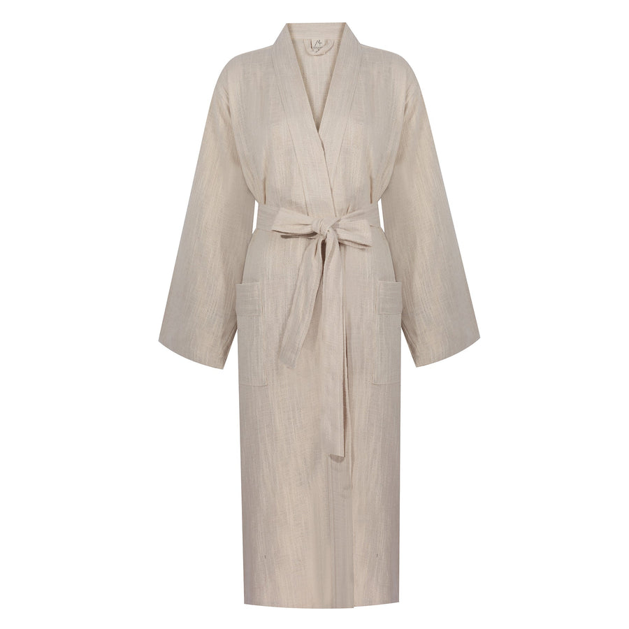 Turkish Linen Robe | Natural_Mizar & Alcor_201-60-1032-171NAT-S | Obakki