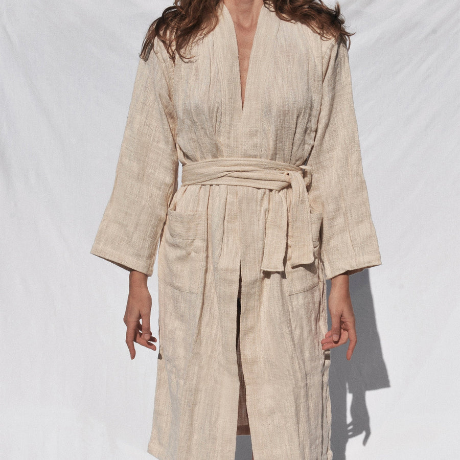 Turkish Linen Robe | Natural_Mizar & Alcor_201-60-1032-171NAT-S | Obakki