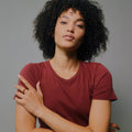 Women's Basic T-Shirt_Obakki_172-11-3622-381-Cassis-XSmall | Obakki