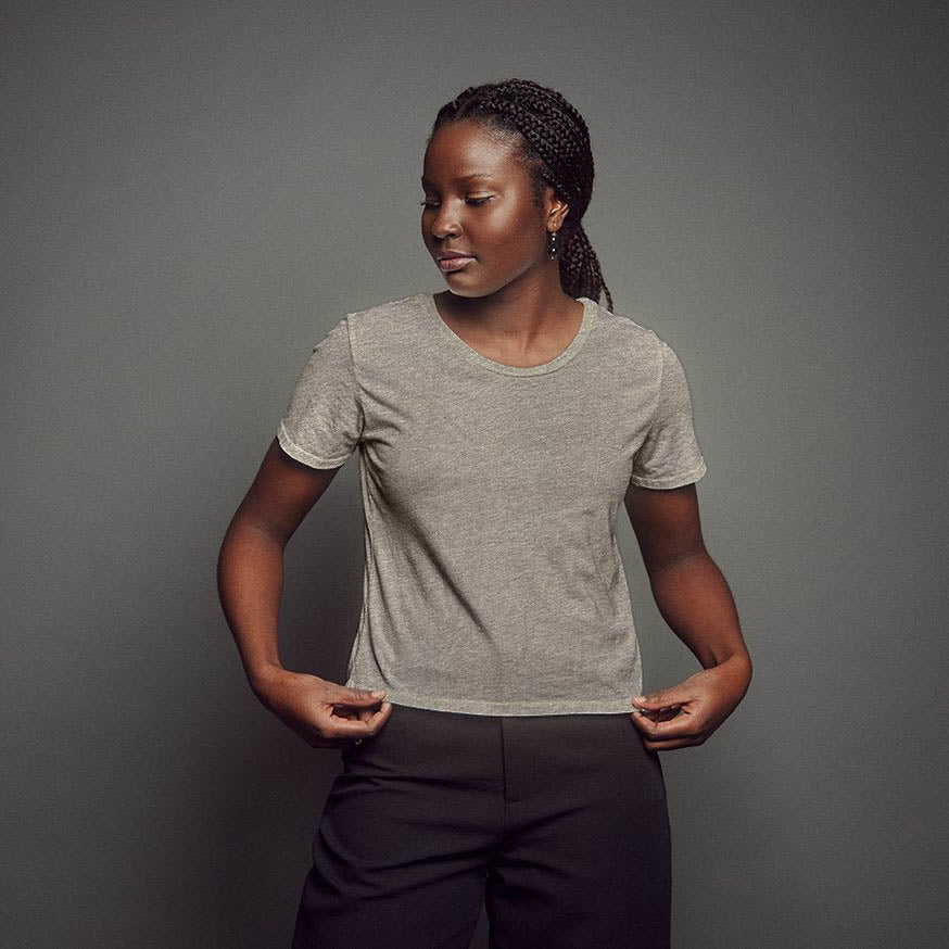 Cropped Heathered T Shirt