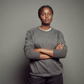 Women's Heathered Crew Sweatshirt_Obakki_201-13-0481.1-382-Heather Charcoal-S | Obakki