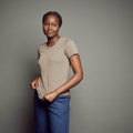 Women's Heathered T-Shirt_Obakki_172-11-3622-382-Heather Hickory-XSmall | Obakki