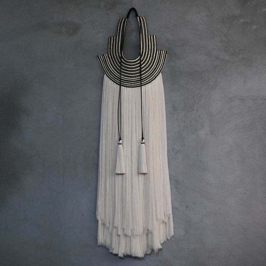 Woven Bride Wall Hanging_Caralarga_201-71-0335-717Natural + Black17" W x 55" H | Obakki